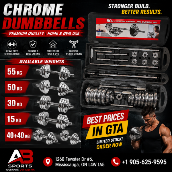 🔥 CHROME DUMBBELL & BARBELL SET — BEST PRICES IN THE GTA 🔥